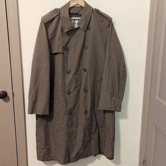 Vintage 1970’s Misty Harbor Trench Coat Double Breasted Epaulettes Long Beige - Picture 2 of 11